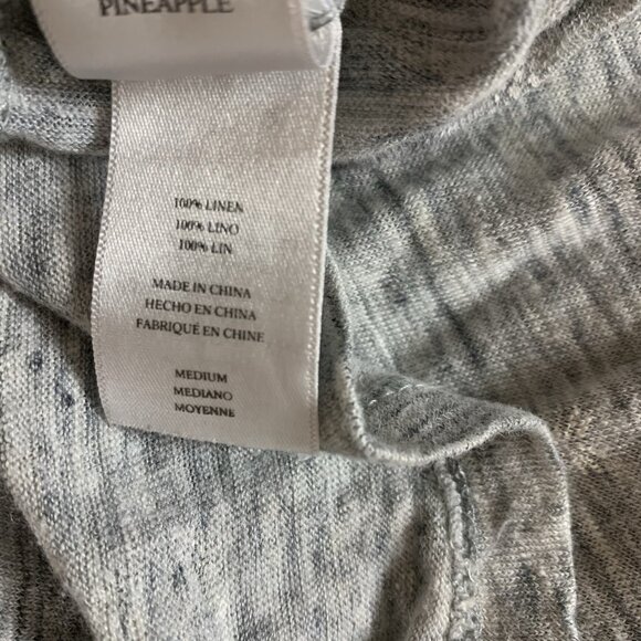 Rails Gray Linen Deep V Neck T Shirt M Soft Lightweight Casual Basic Core - Picture 4 of 4